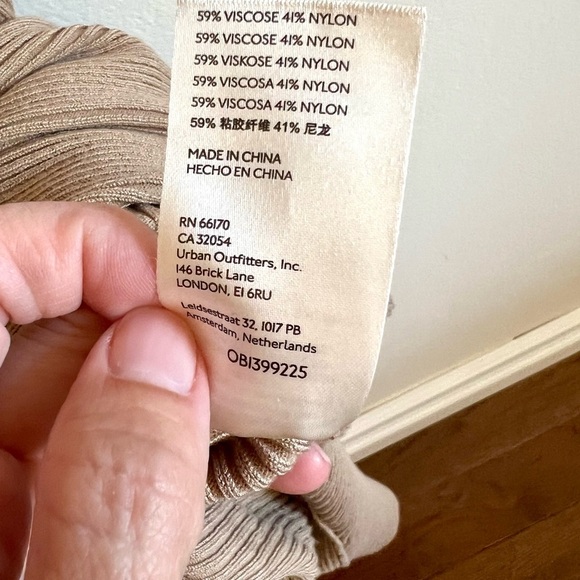 Anthropologie Mock Neck Midi Dress Tan size XL - Picture 13 of 15